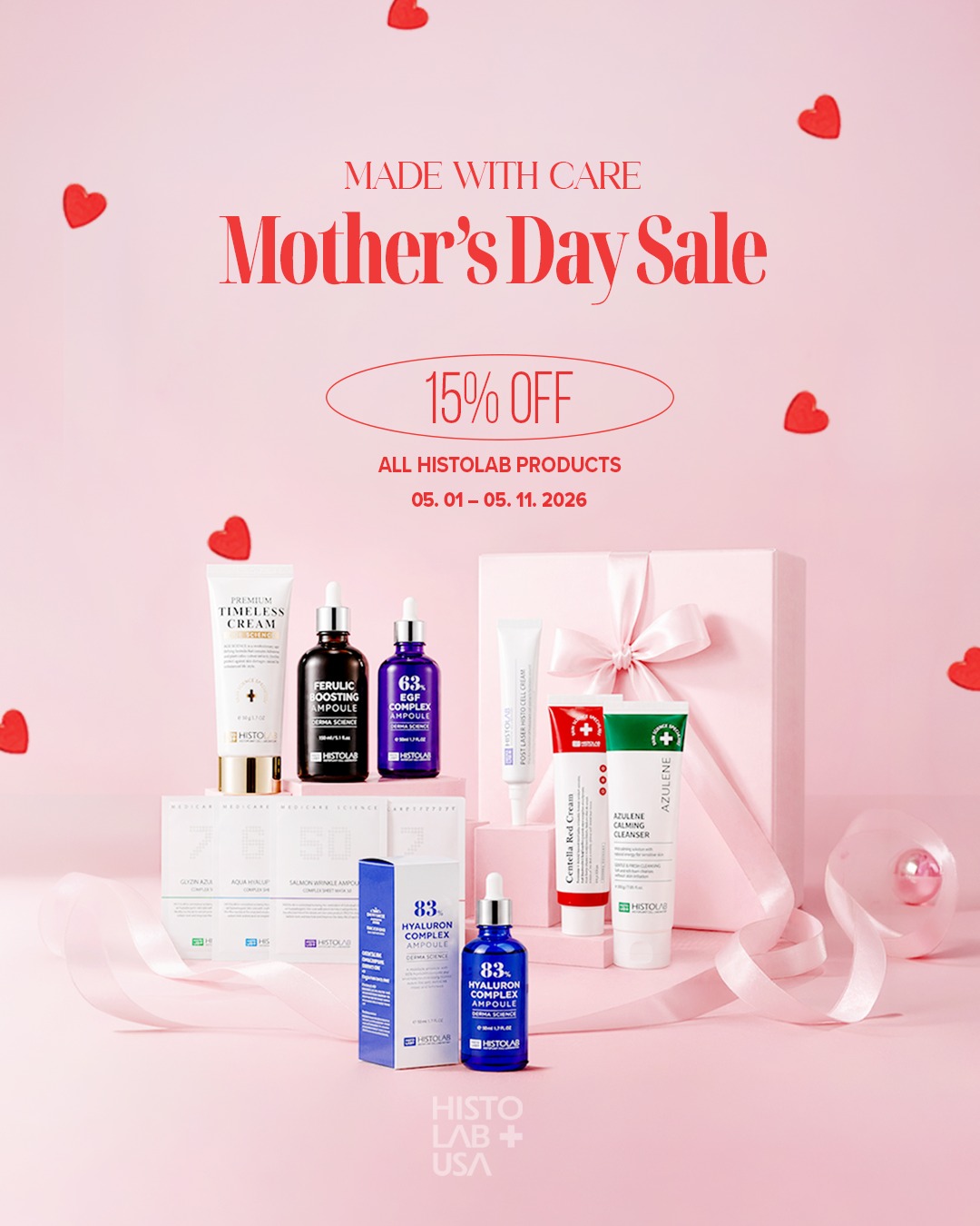 Celebrate her with the gift of glowing skin 💐

This Mother’s Day, treat the ones who do it all to radiant, healthy skin with 15% OFF all Histolab products.

Use code MOTHERSDAYCARE at checkout✨

Valid until 05.11.2026